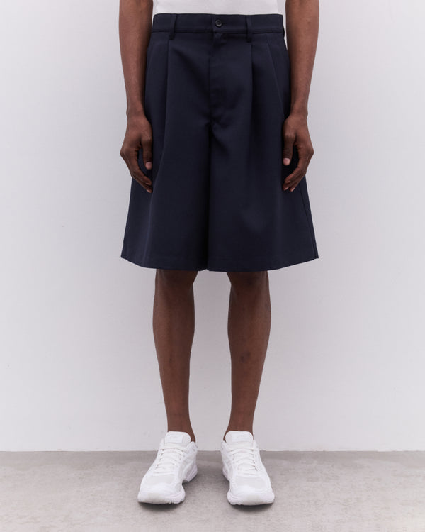 CDG Shirt - Men’s Pleated Shorts - (Navy)