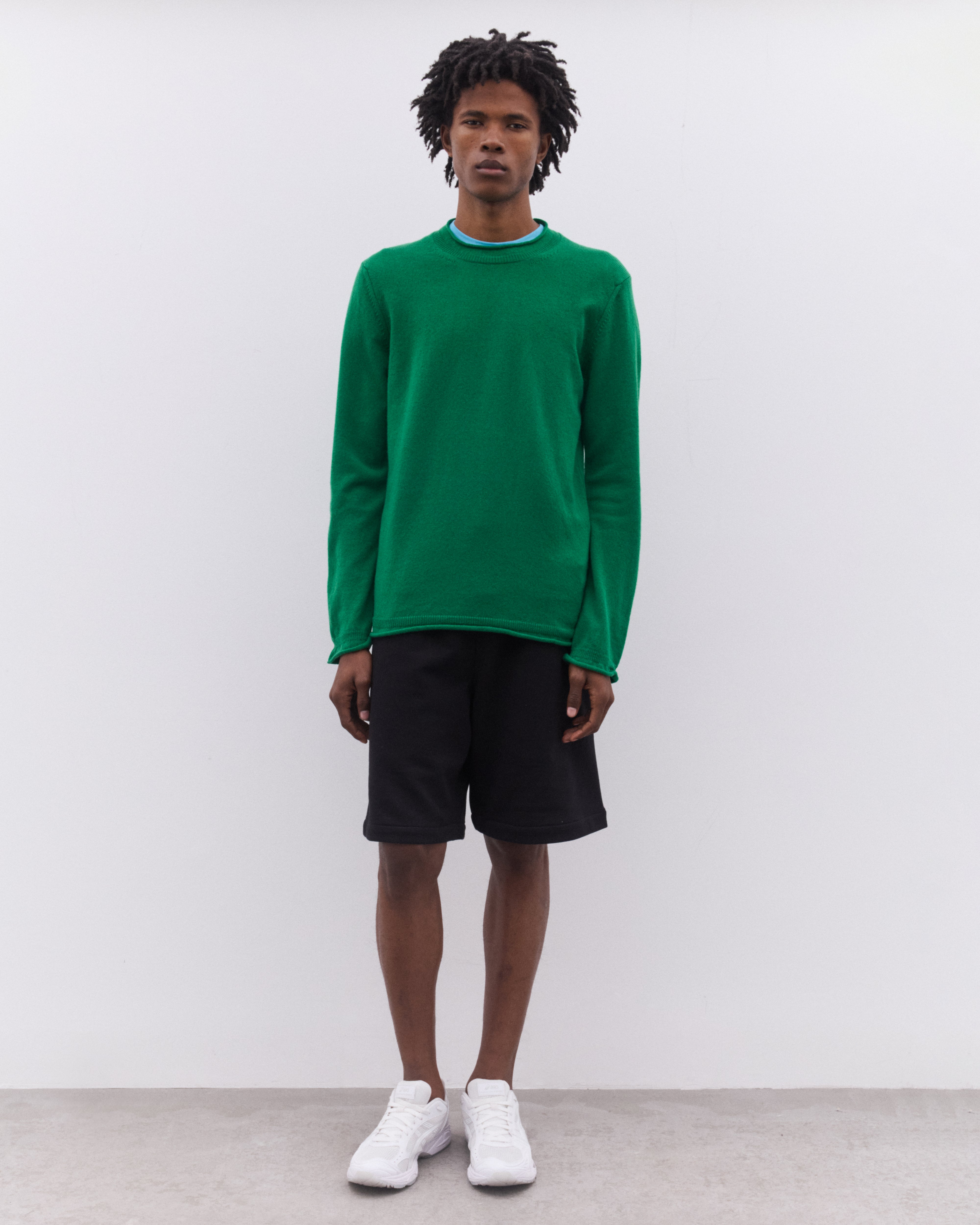 CDG Shirt: Men's Rolled Hem Sweater (Green) | Dover Street Market