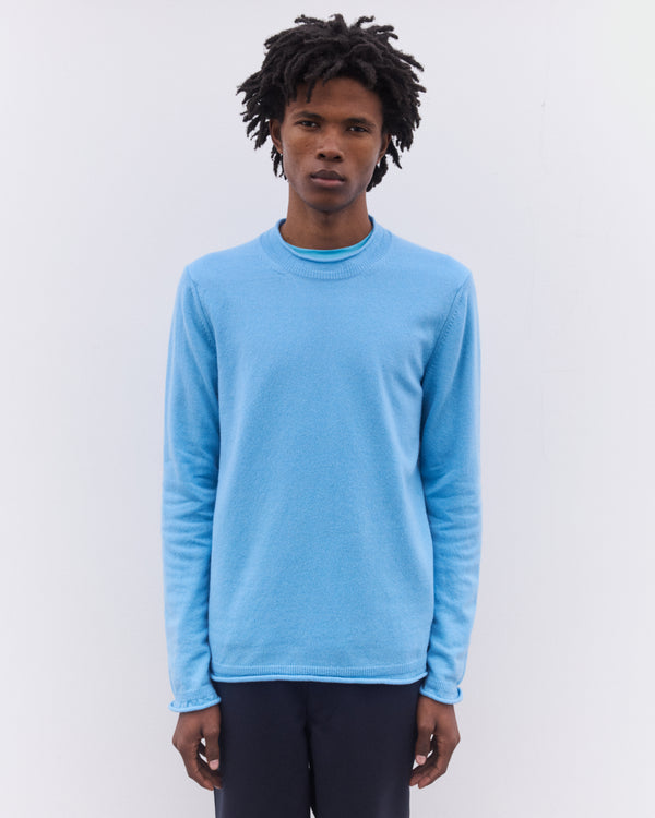 CDG Shirt - Men’s Rolled Hem Sweater - (Sky Blue)
