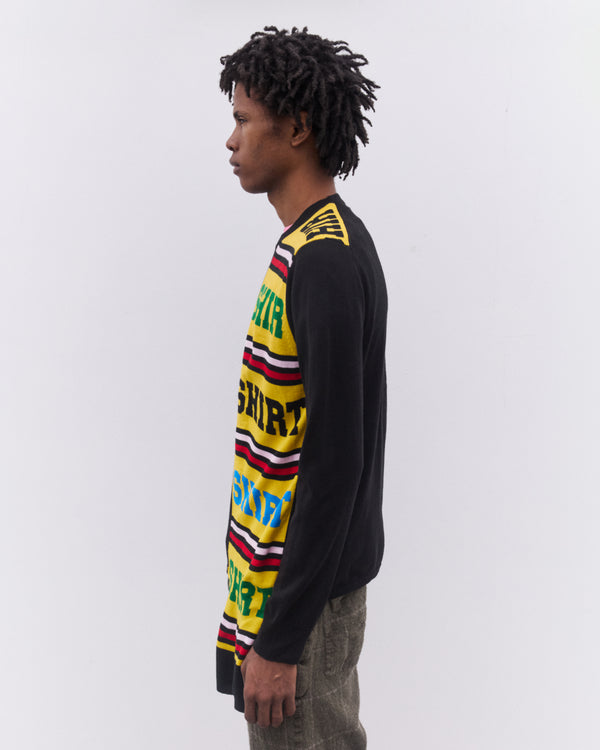 CDG Shirt - Men’s Football Scarf Knitted Sweater - (Black/Yellow)