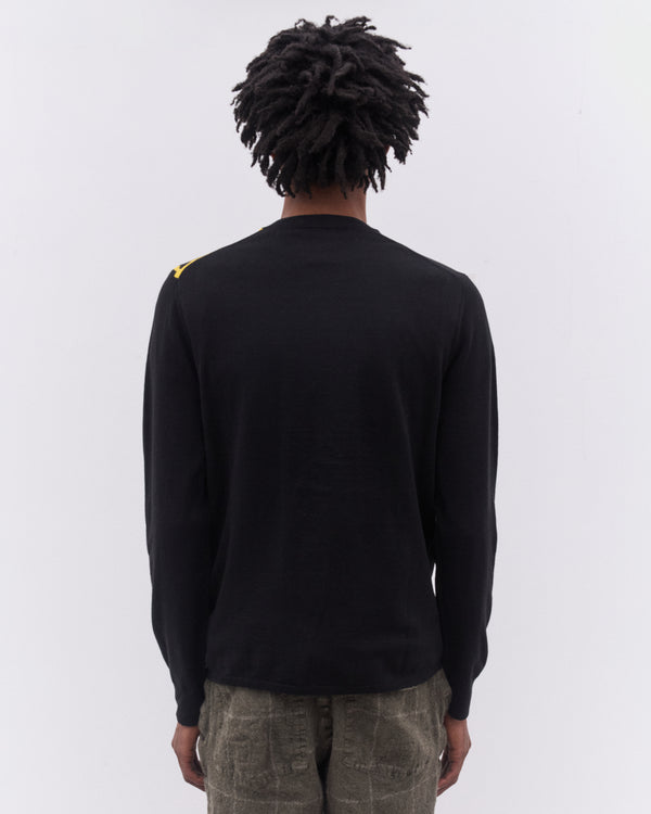 CDG Shirt - Men’s Football Scarf Knitted Sweater - (Black/Yellow)