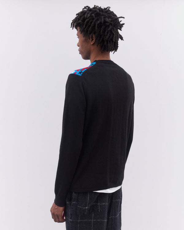 CDG Shirt - Men’s Football Scarf Knitted Sweater - (Black/Red)