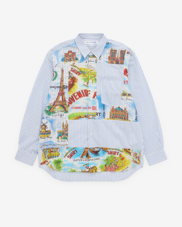 CDG Shirt - Men’s Patchwork Landmark Shirt - (Multi)