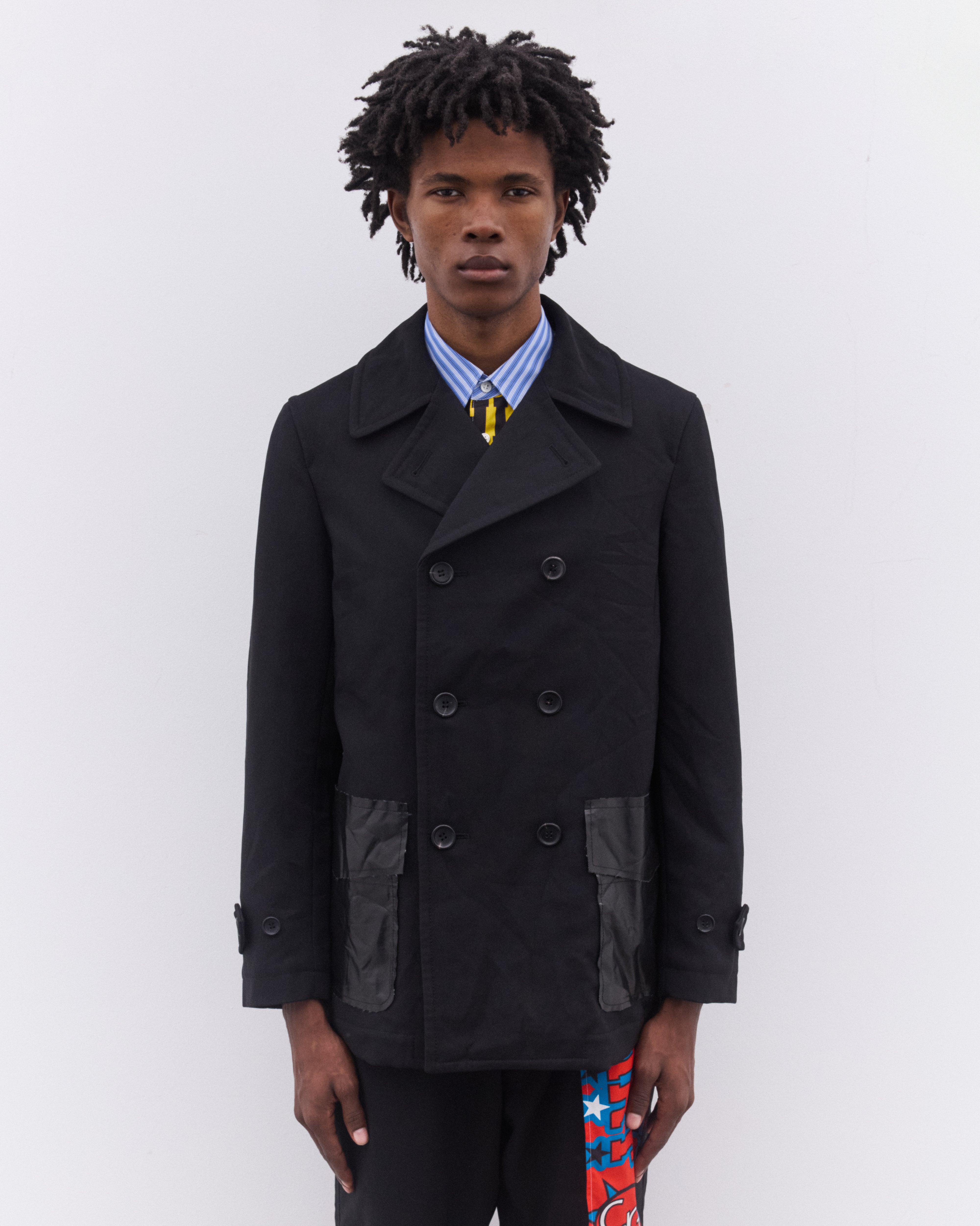 CDG Shirt: Men's Double Breasted Coat (Black) | Dover Street