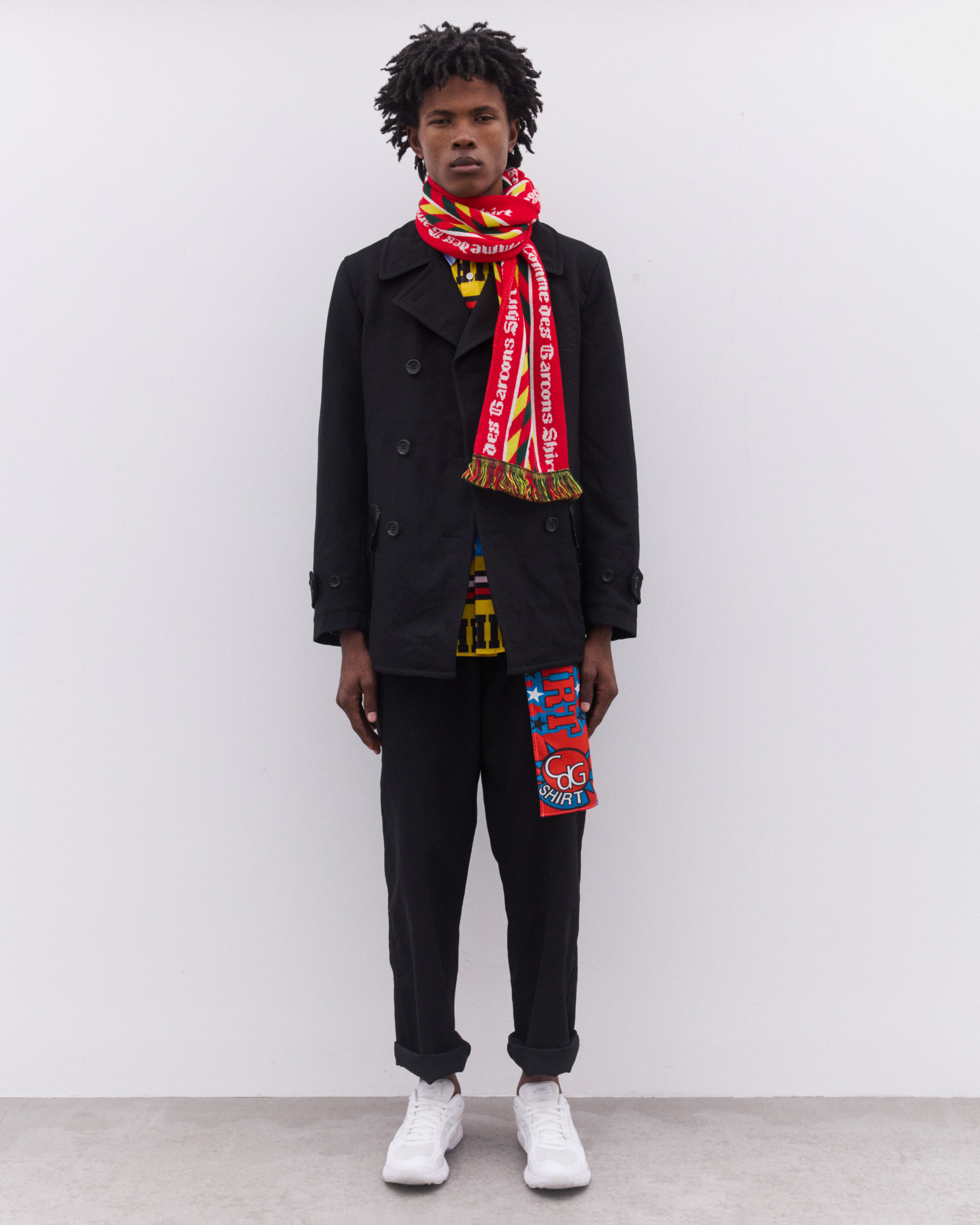 CDG Shirt: Men's Double Breasted Coat (Black) | Dover Street