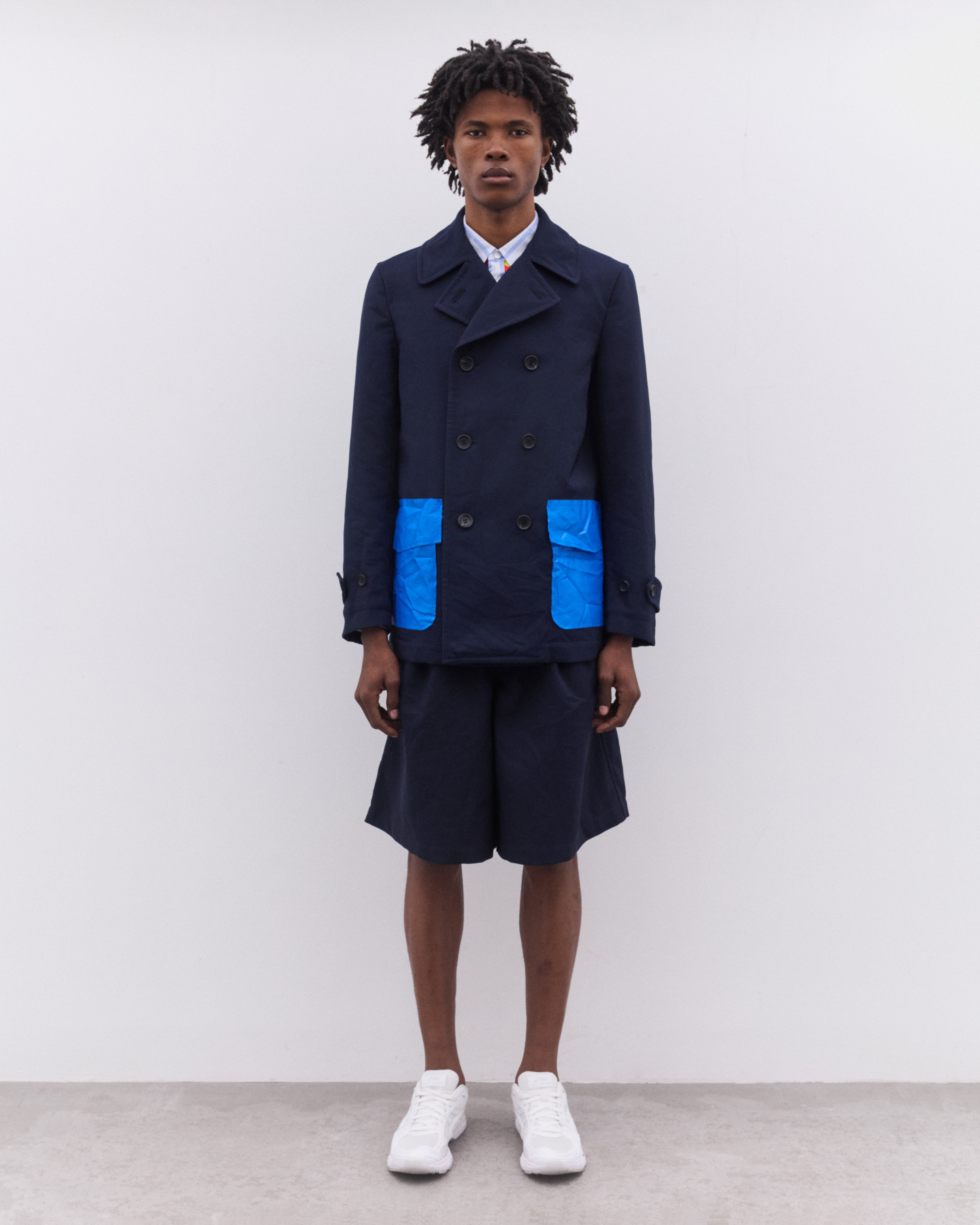 COMME des GARÇONS SHIRT ダブルブレストコート M CDG Shirt: Men's Double Breasted Coat (Navy) | Dover Street Market