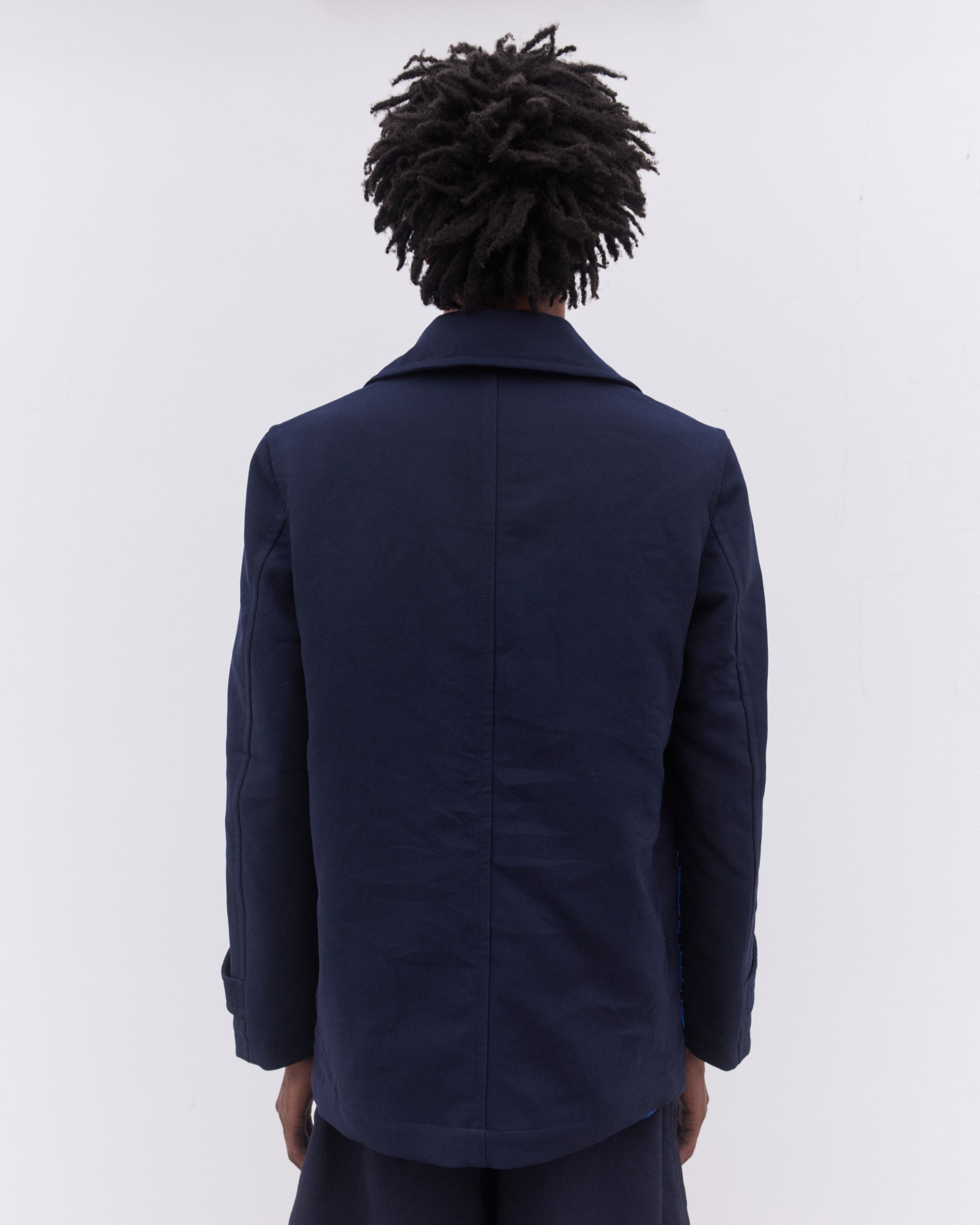 CDG Shirt: Men's Double Breasted Coat (Navy) | Dover Street Market