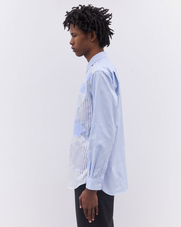 CDG Shirt - Men’s Striped Landscape Shirt - (Blue)