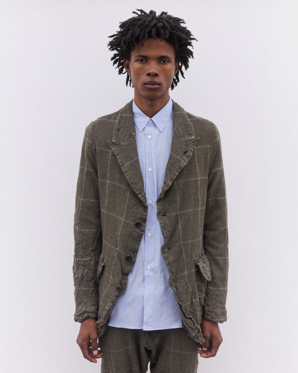 CDG Shirt - Men’s Window Pane Check Jacket - (Brown)