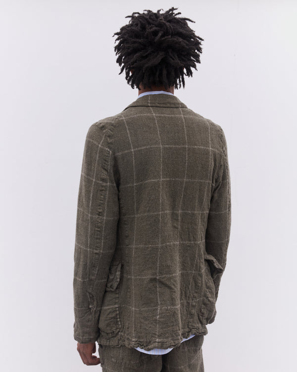 CDG Shirt - Men’s Window Pane Check Jacket - (Brown)