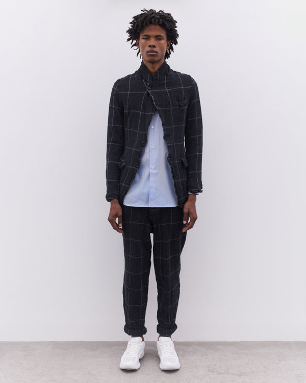 CDG Shirt - Men’s Window Pane Check Jacket - (Navy)