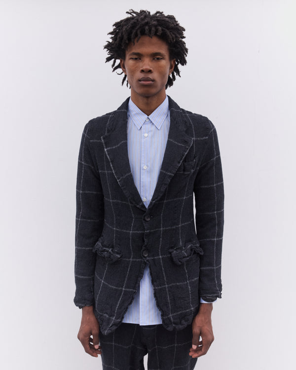 CDG Shirt - Men’s Window Pane Check Jacket - (Navy)