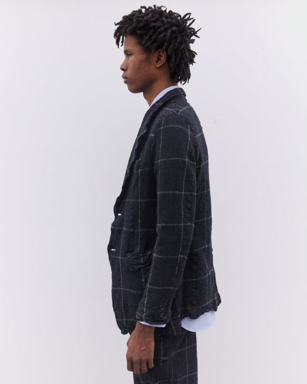 CDG Shirt - Men’s Window Pane Check Jacket - (Navy)