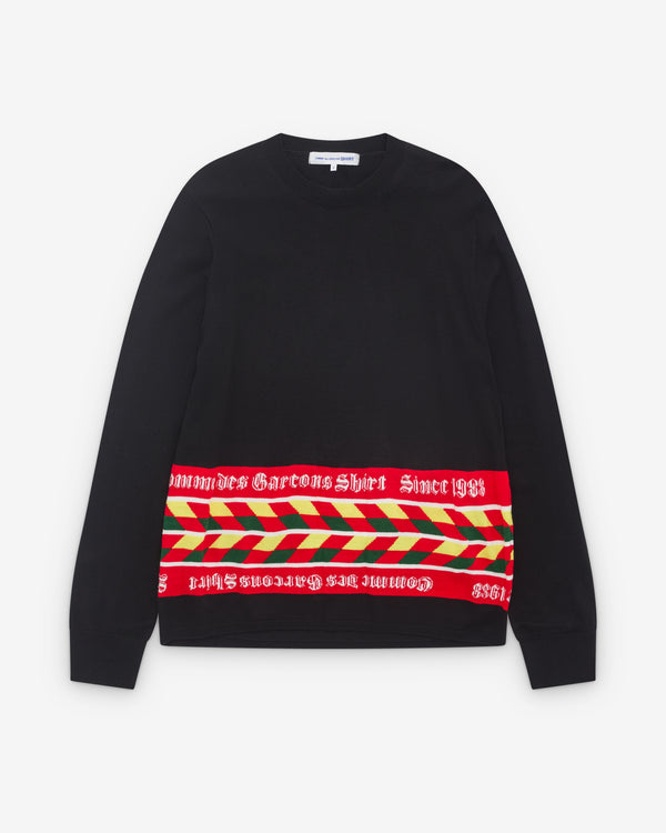 CDG Shirt - Men’s Football Scarf Knitted Sweater - (Black)