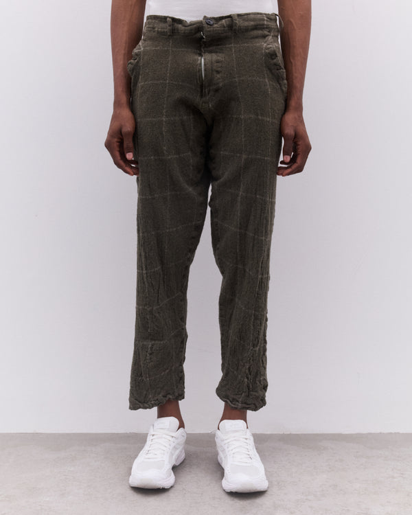 CDG Shirt - Men’s Window Pane Check Trousers - (Brown)