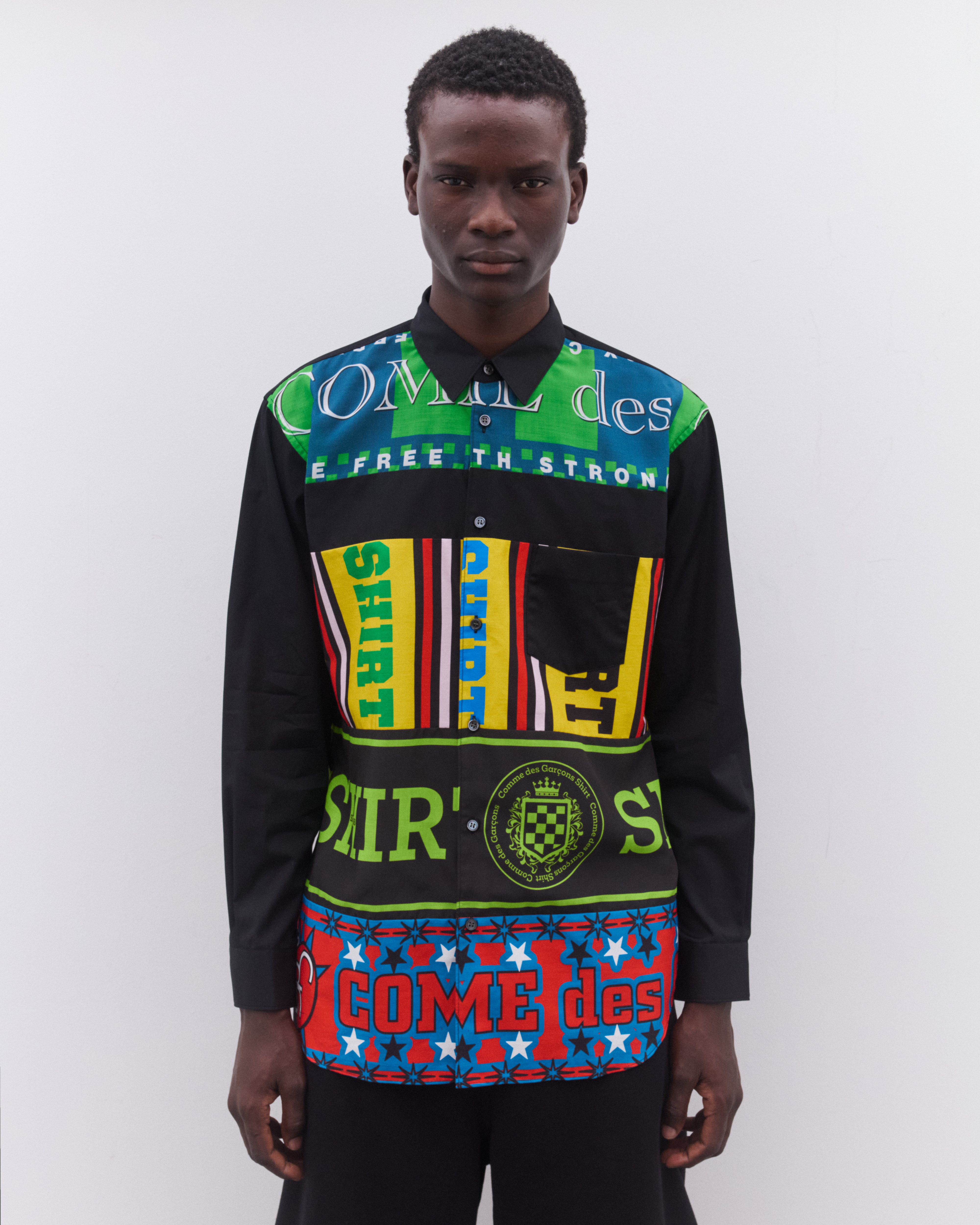 小物 COMME des GARCONS SHIRT MULTI SCARF CDG Shirt: Men's Zip Football Scarf Shirt (Blue/Multi) | Dover