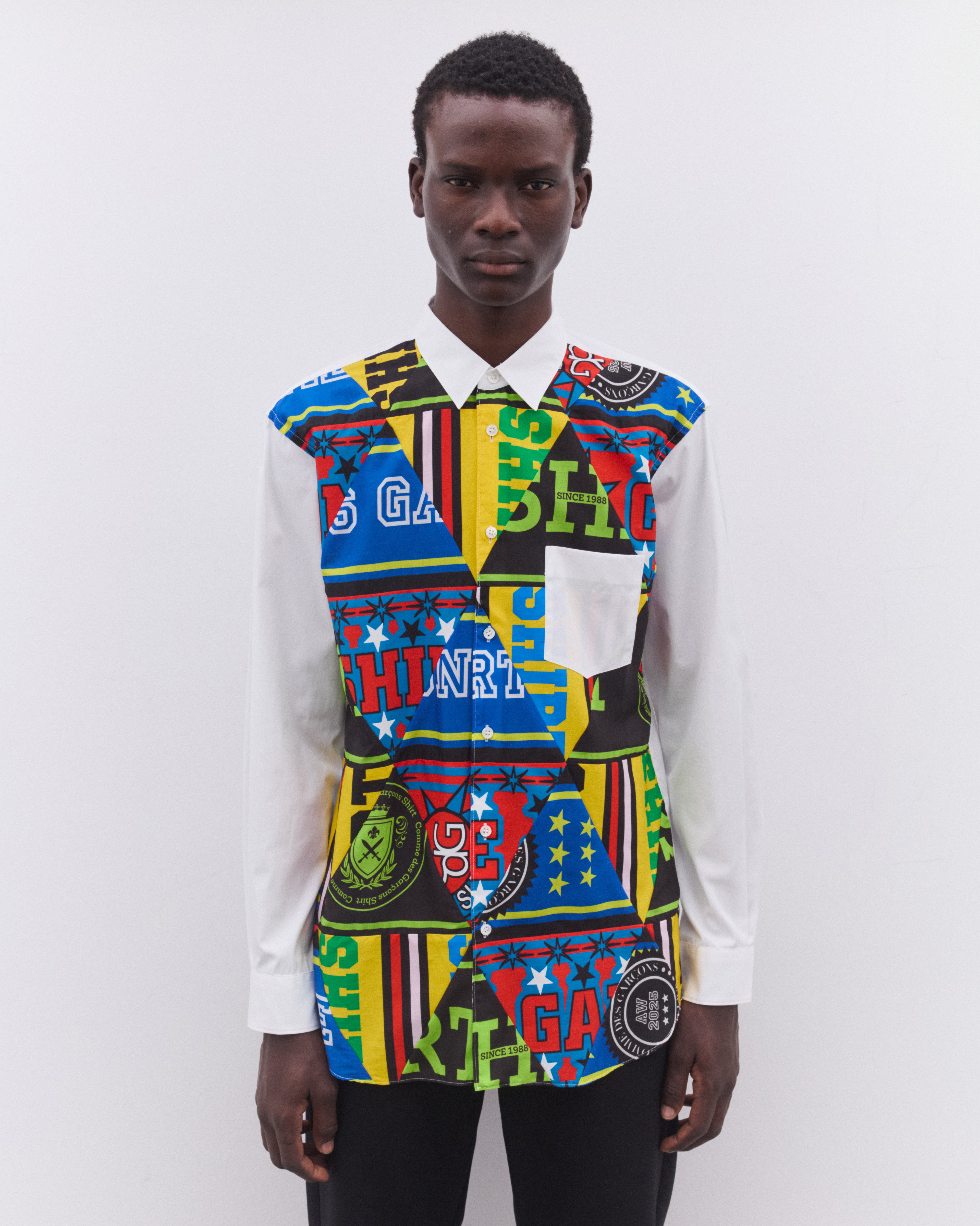 CDG Shirt: Men's Interwoven Football Scarf Shirt (Multi) | Dover