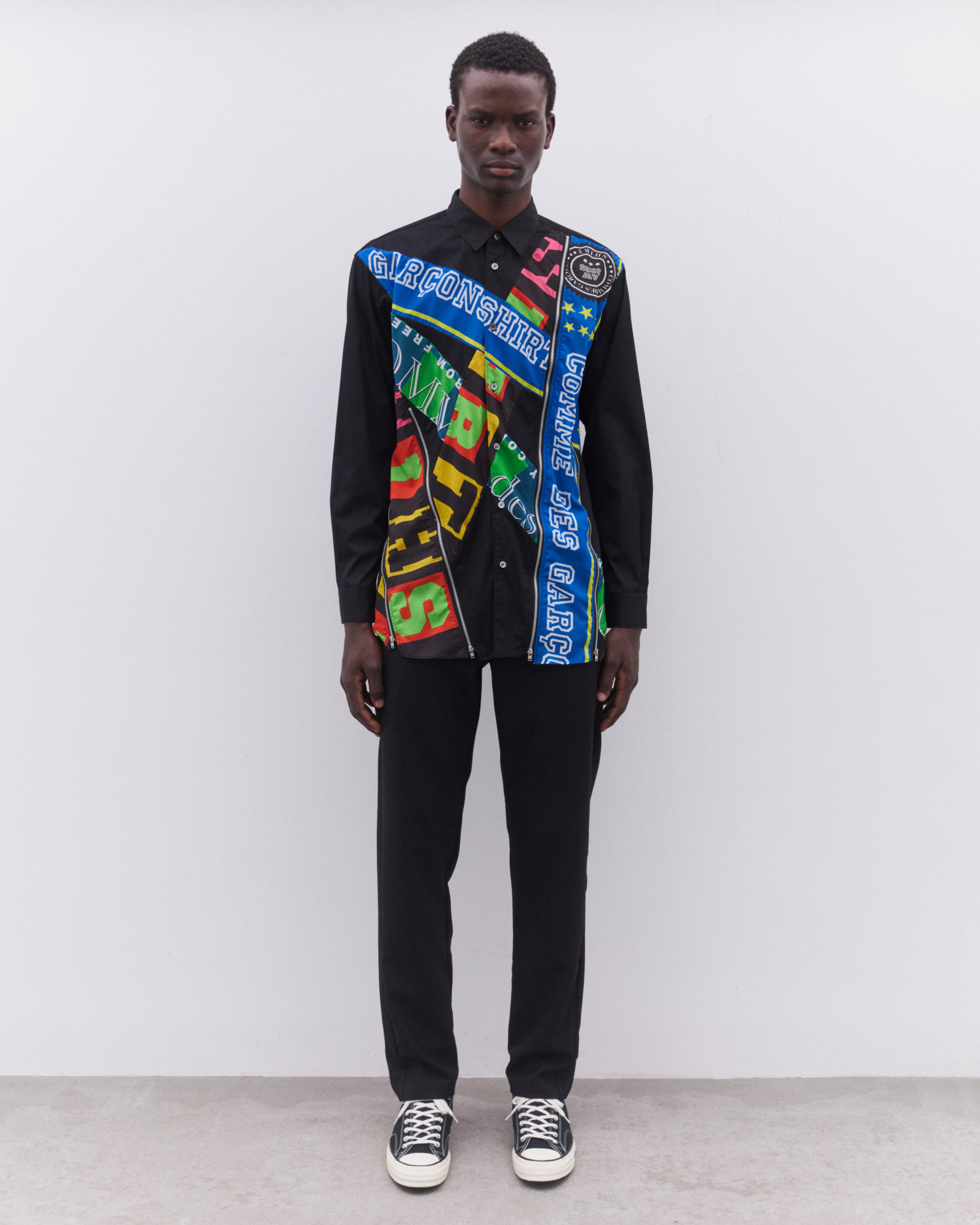 CDG Shirt: Men's Zip Football Scarf Shirt (Multi) | Dover Street