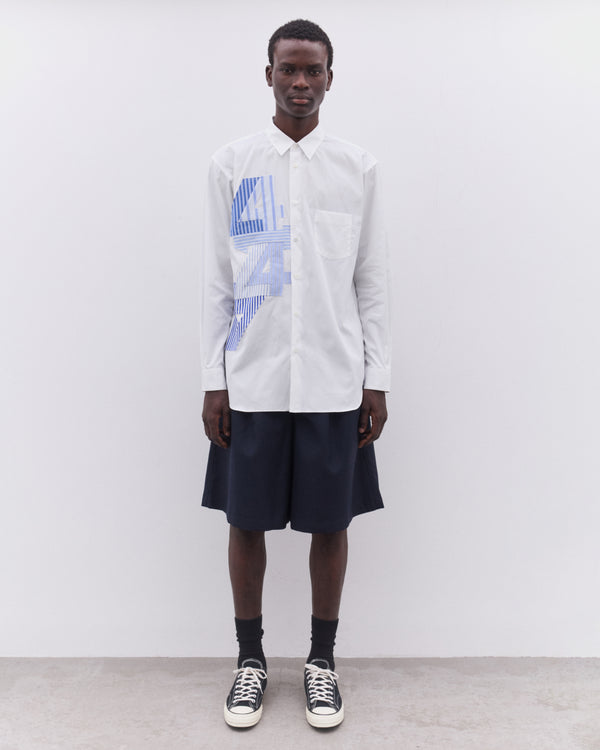 CDG Shirt - Men’s Striped Number Shirt - (White)