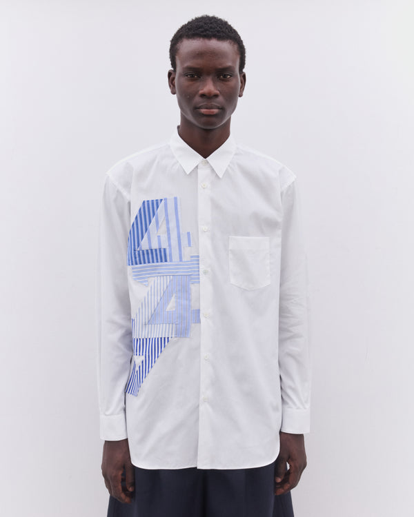CDG Shirt - Men’s Striped Number Shirt - (White)