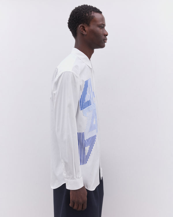 CDG Shirt - Men’s Striped Number Shirt - (White)