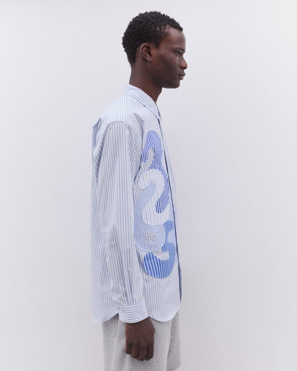 CDG Shirt - Men’s Striped Number Shirt - (Blue)