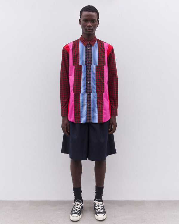 CDG Shirt - Men’s Tartan Colour Block Shirt - (Multi)