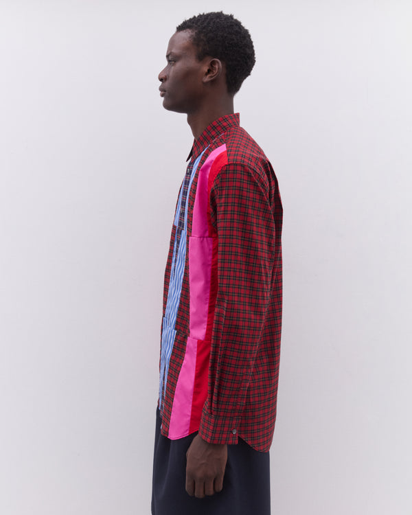 CDG Shirt - Men’s Tartan Colour Block Shirt - (Multi)