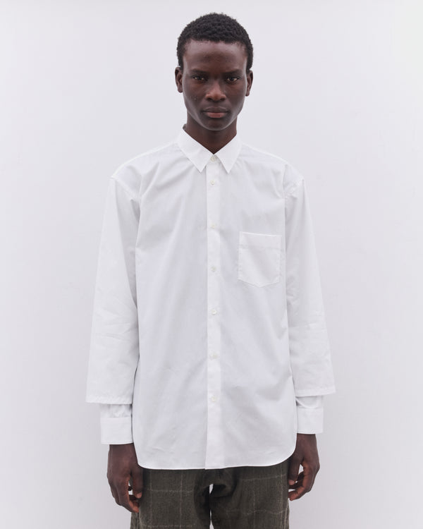 CDG Shirt - Men’s Sleeve Overlay Shirt - (White)