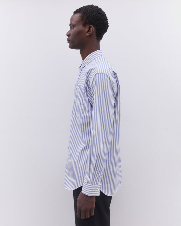CDG Shirt - Men’s Double Breasted Striped Shirt - (Blue)