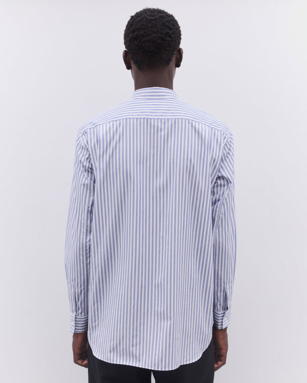 CDG Shirt - Men’s Double Breasted Striped Shirt - (Blue)