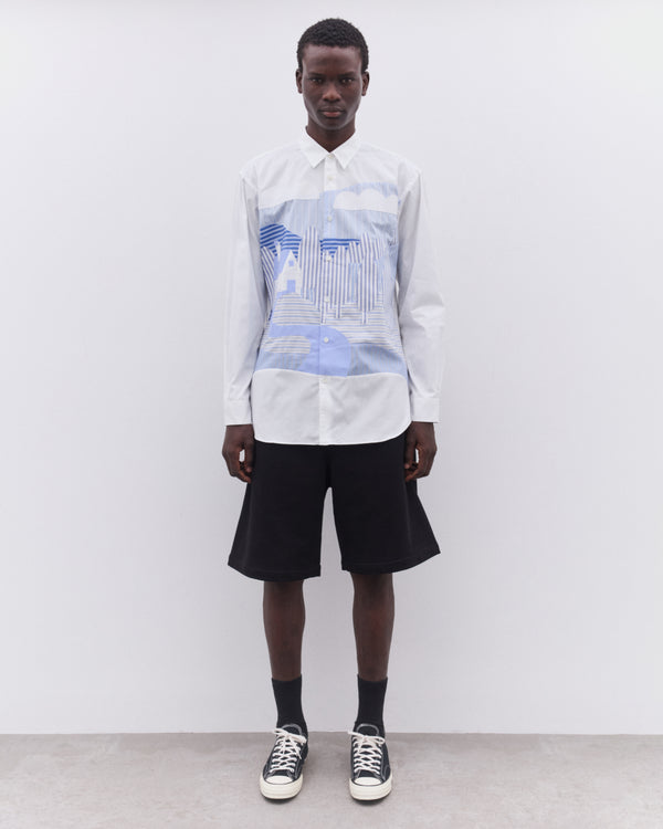 CDG Shirt - Men’s Stripe Landscape Shirt - (Stipe/White)