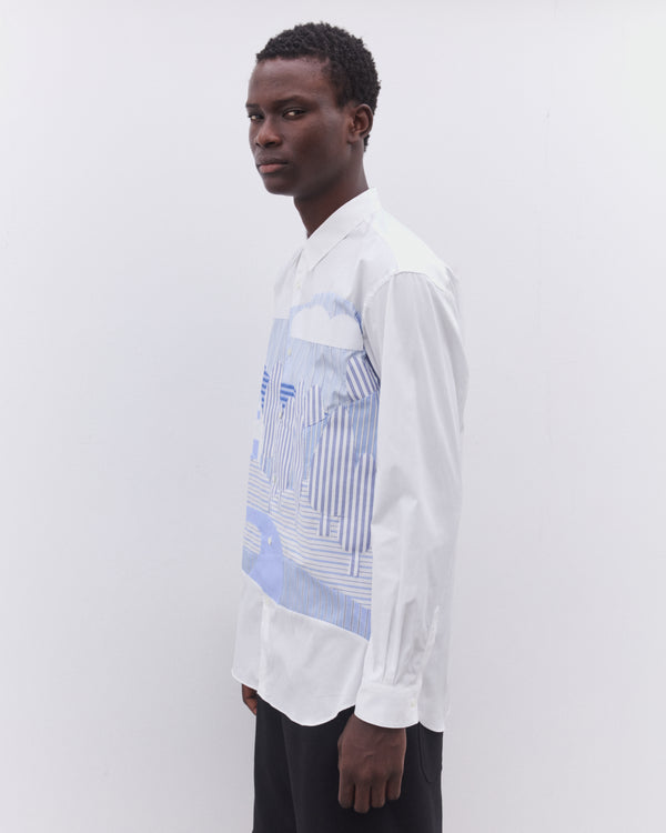 CDG Shirt - Men’s Stripe Landscape Shirt - (Stipe/White)