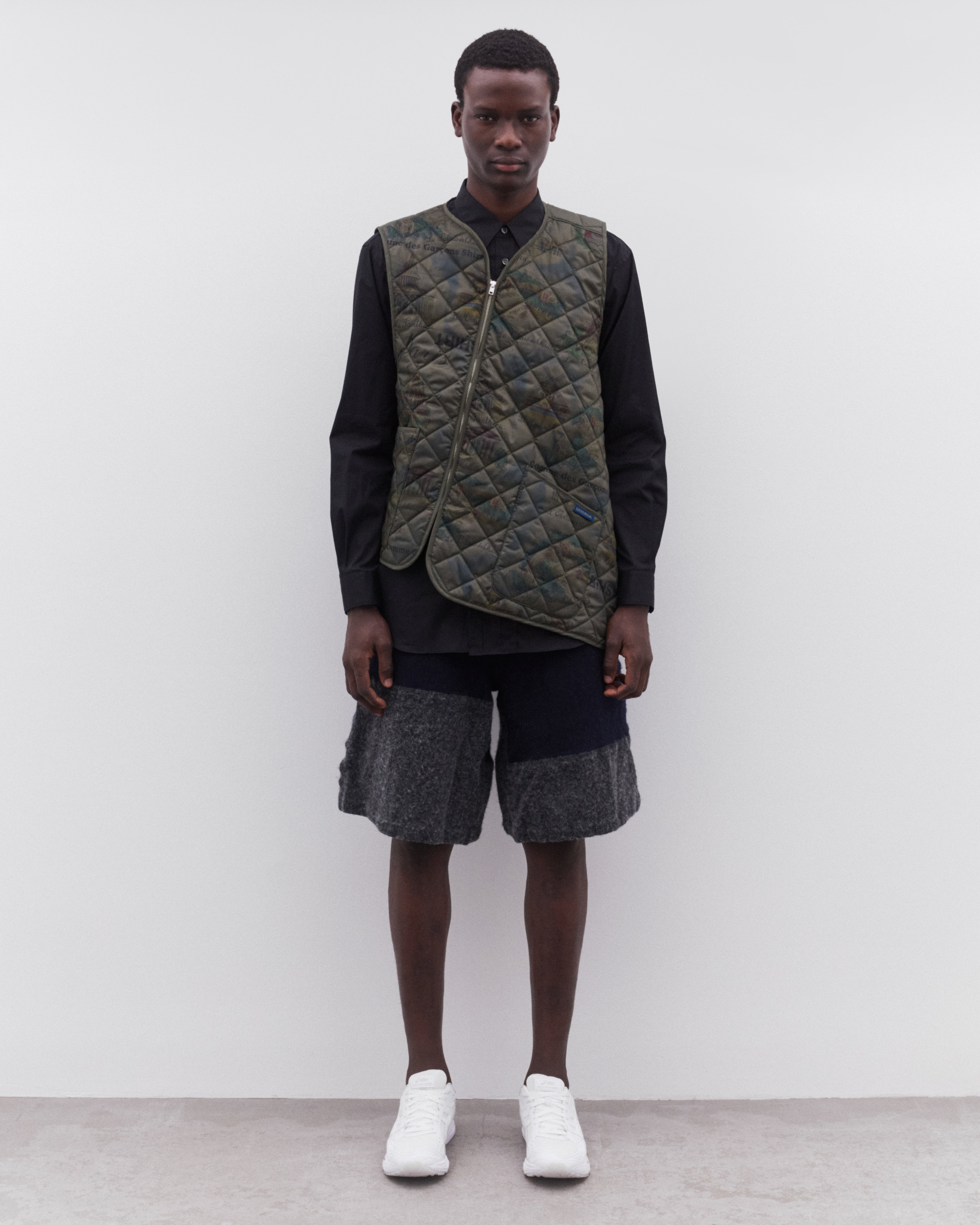 CDG Shirt: Men's Lavenham Bias Quilted Vest (Dark Khaki) | DSML E-SHOP