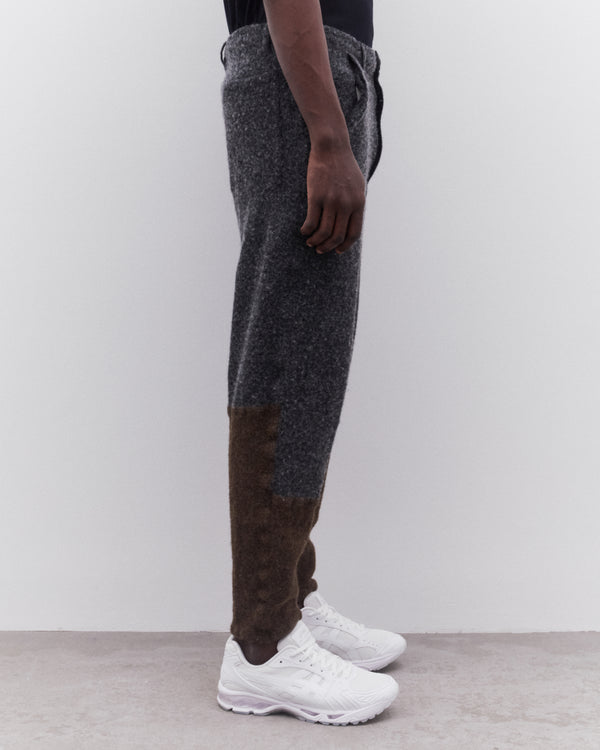 CDG Shirt - Men’s Colour Block Straight Leg Trousers - (Grey/Brown)