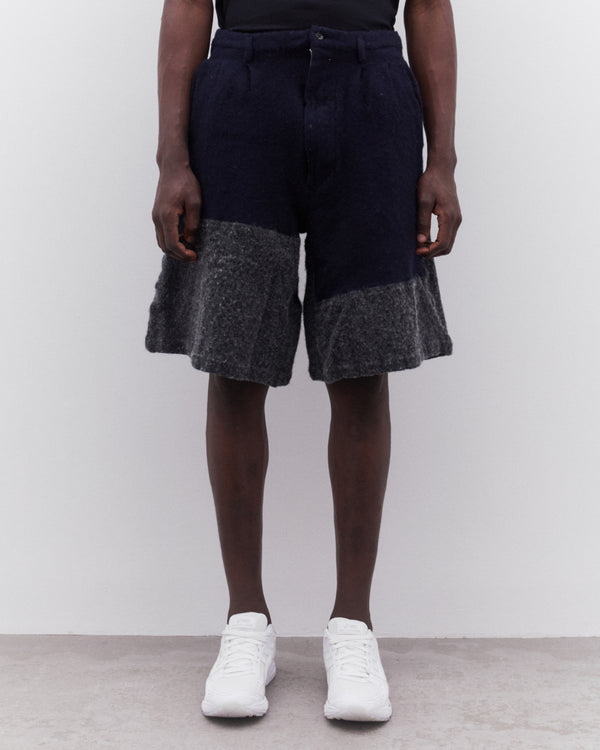 CDG Shirt - Men’s Colour Block Wide Shorts - (Navy/Grey)