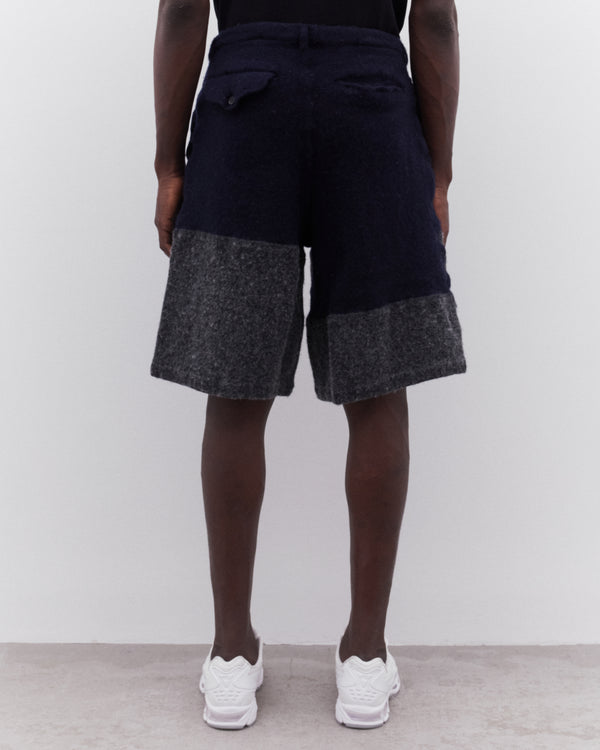 CDG Shirt - Men’s Colour Block Wide Shorts - (Navy/Grey)