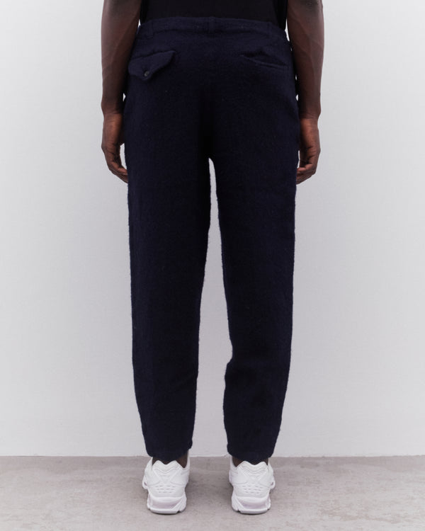 CDG Shirt - Men’s Wool Tweed Tapered Trousers - (Navy)