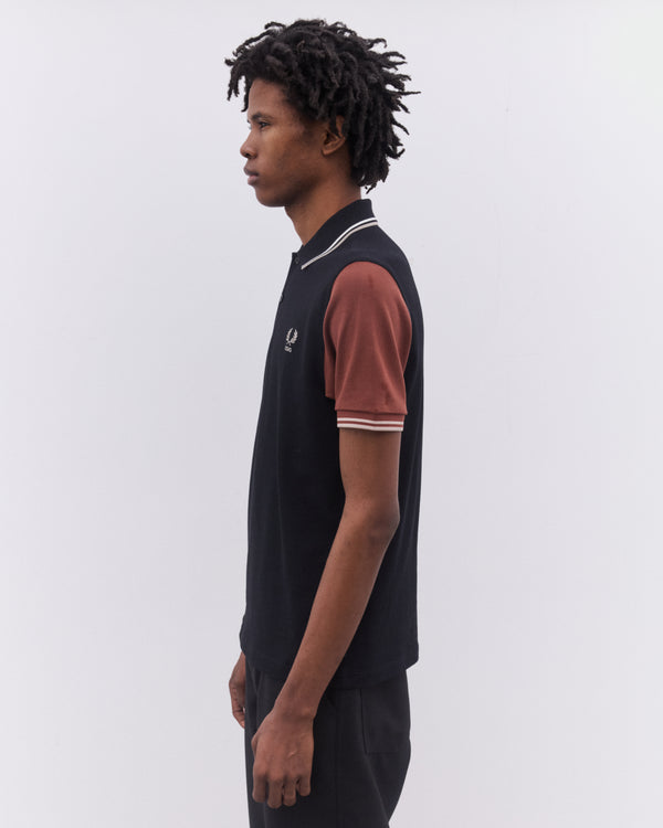 CDG Shirt - Men’s Fred Perry Short Sleeve Polo Shirt - (Black/Green/Brown)