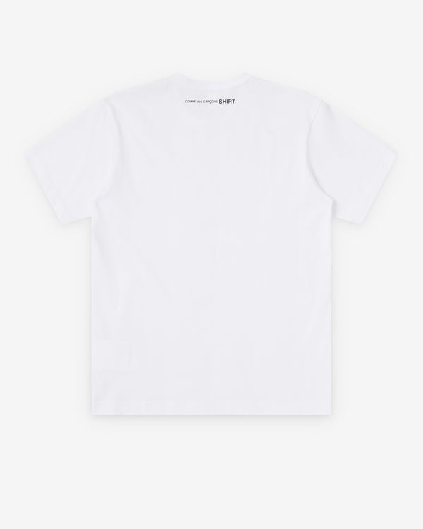 CDG Shirt - Men's Neck Logo T-Shirt - (White)