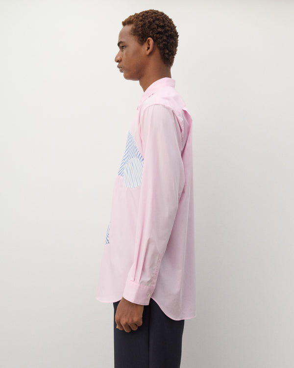 CDG Shirt - Men's Geometric Panelled Shirt - (Pink)