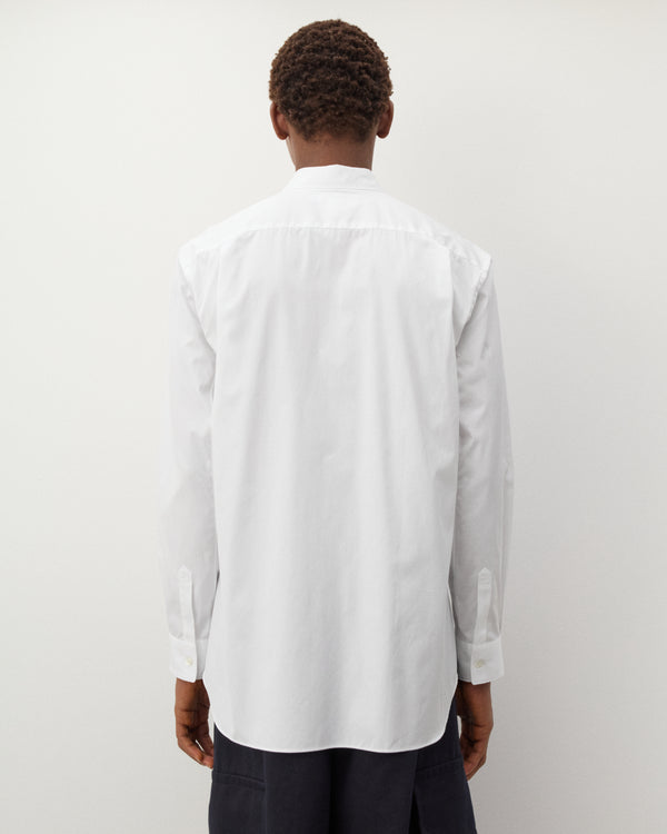 CDG Shirt - Men's Stripe Wave Pattern Shirt - (White/Blue)