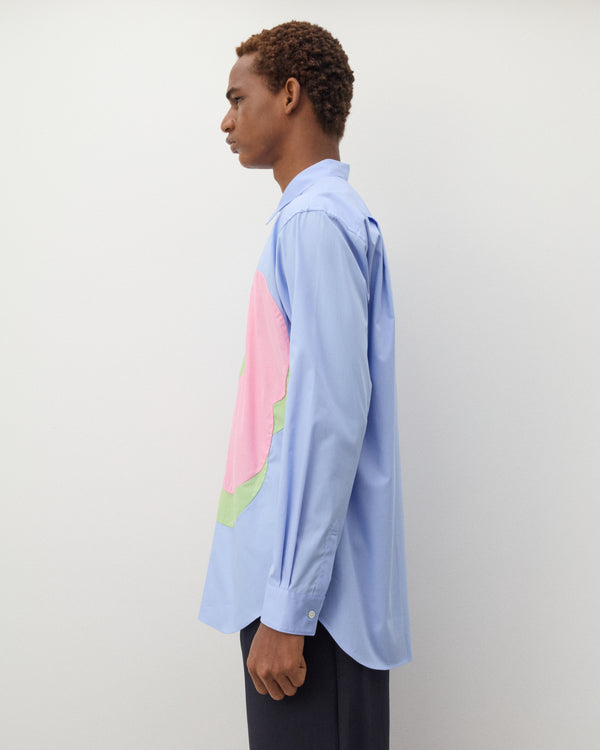 CDG Shirt - Men's Graphic Poplin Shirt - (Blue)