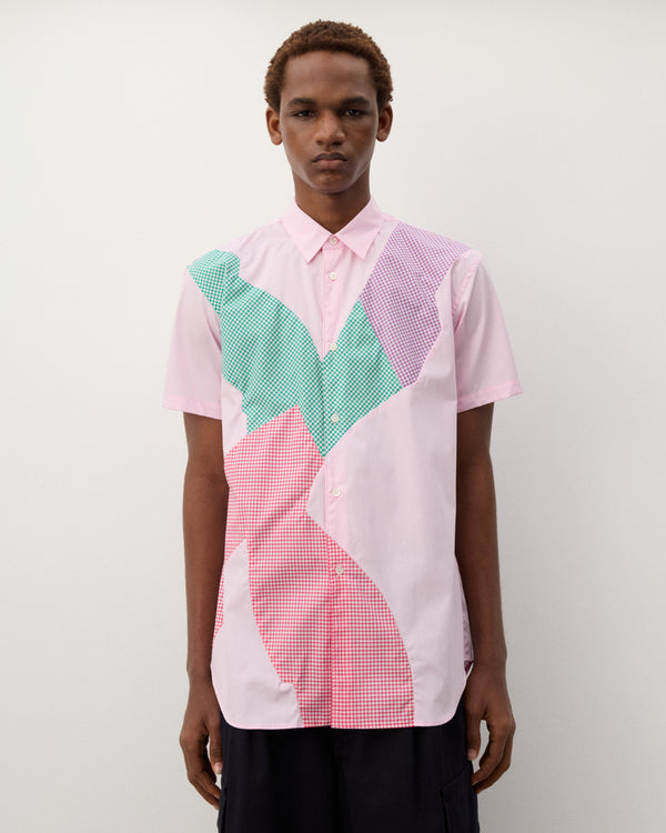 CDG Shirt - Men's Short Sleeved Pattern Shirt - (Pink)