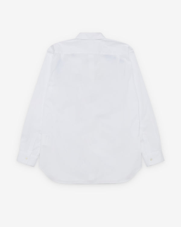 CDG Shirt - Men's Geometric Check Pattern Shirt - (White/Blue)