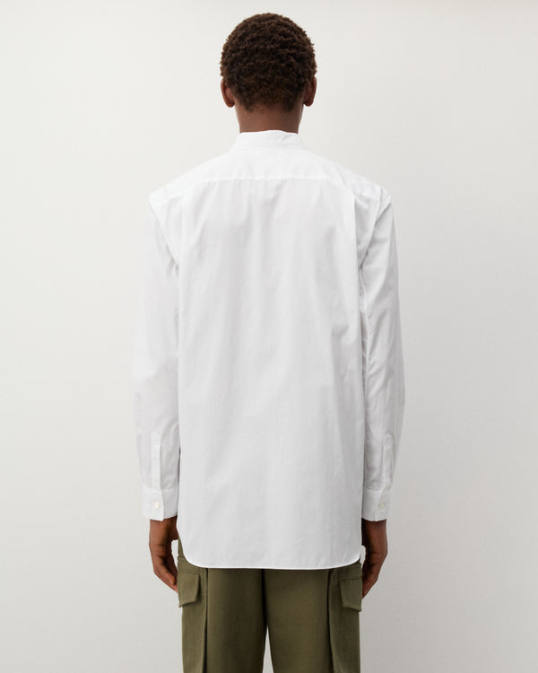 CDG Shirt - Men's Geometric Check Pattern Shirt - (White/Blue)