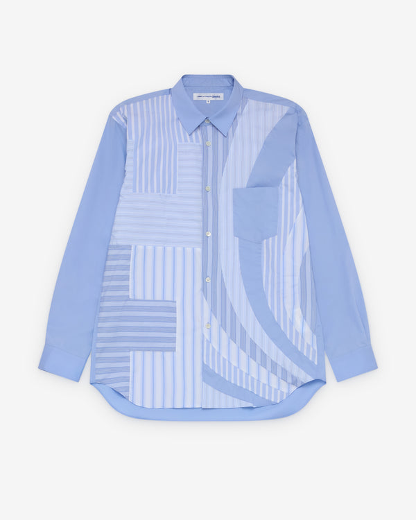 CDG Shirt - Men's Striped Pattern Shirt - (Blue)