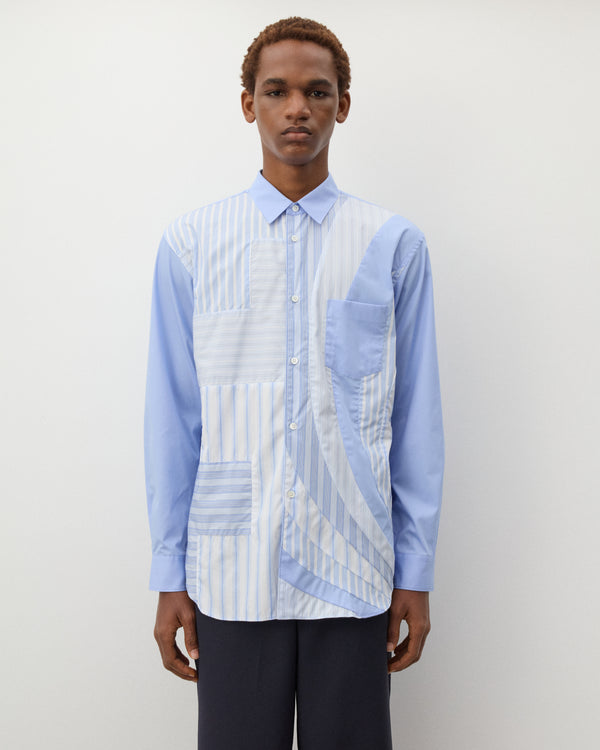 CDG Shirt - Men's Striped Pattern Shirt - (Blue)