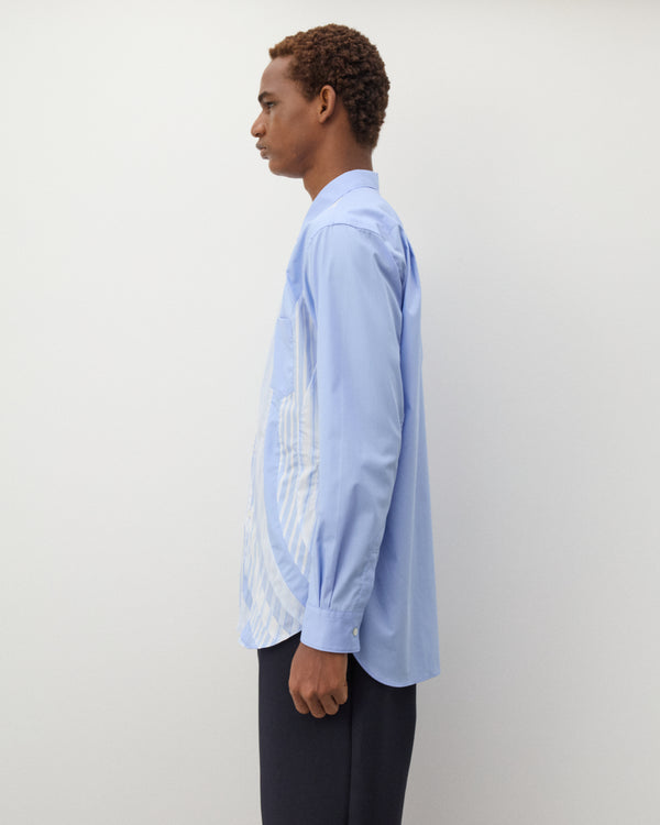 CDG Shirt - Men's Striped Pattern Shirt - (Blue)