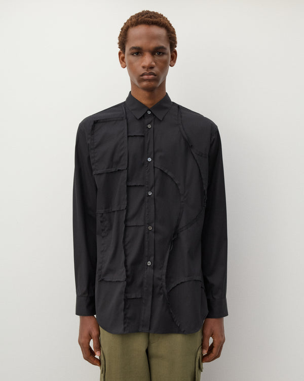 CDG Shirt - Men's Geometric Cut-out Shirt - (Black)